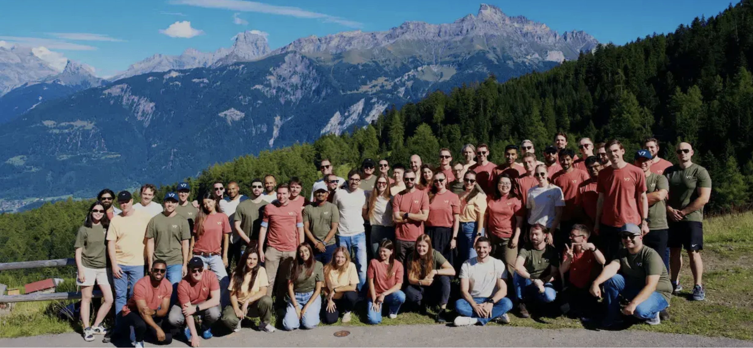The Deccan AI team together on a mountain retreat