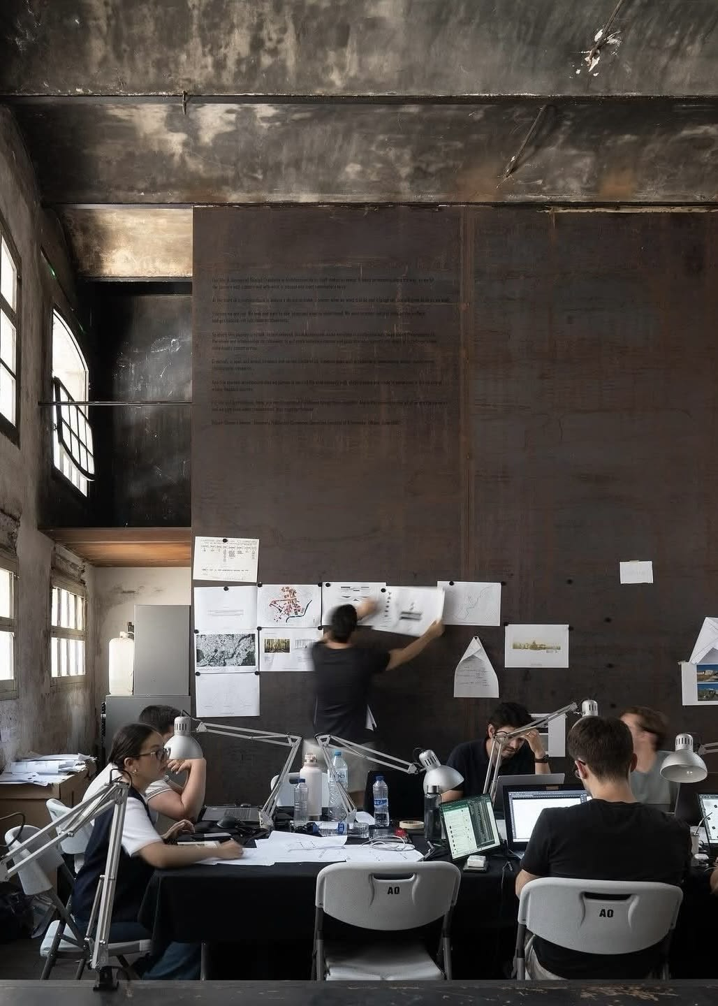Desks and whiteboards in the office